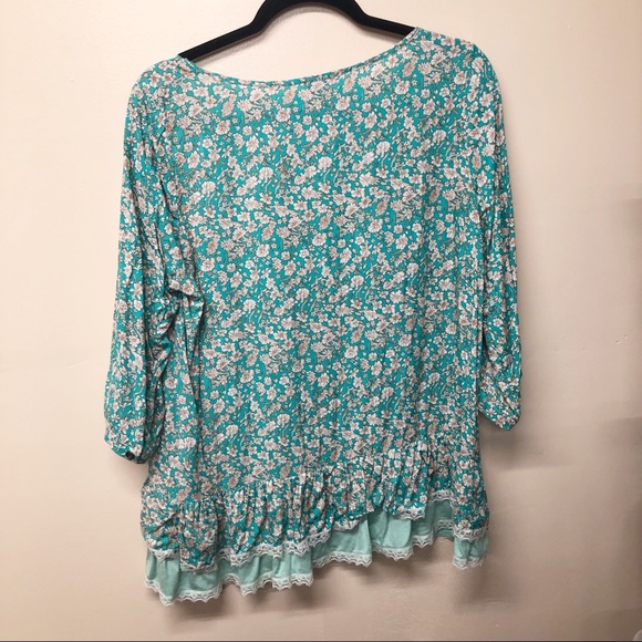 Jodifl Floral 3/4 Sleeve Blouse Size Small - Picture 4 of 7
